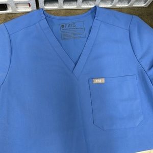Figs ceil blue xxs one pocket scrub top